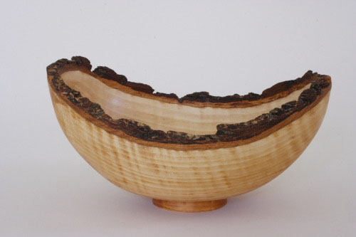 natural edged pear wood bowl