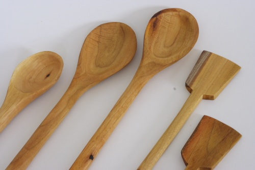 buckthorn wooden spoons close up