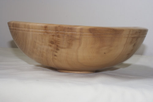 diffuse gray spalted wooden bowl side view