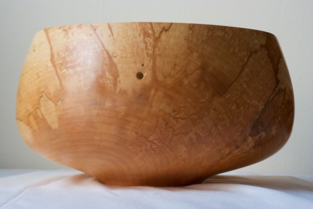 turned calabash wooden bowl