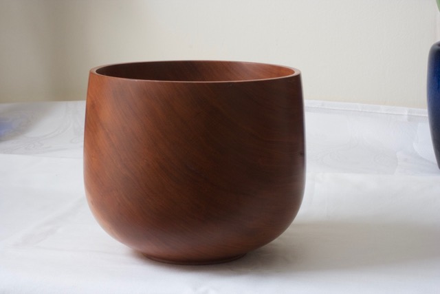 turned calabash wooden bowl