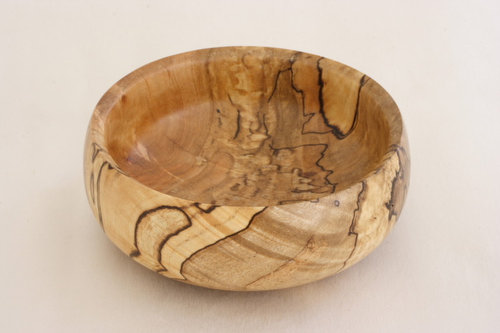 turned spalted wood bowl