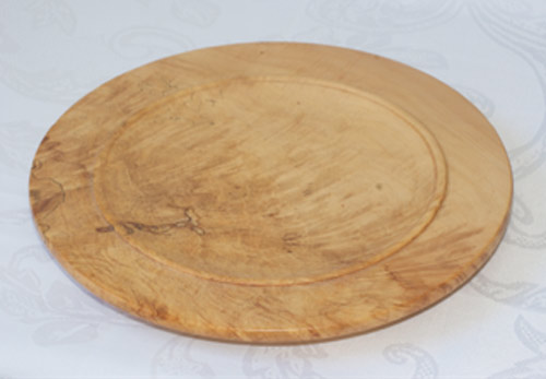 turned Norway maple wood plate
