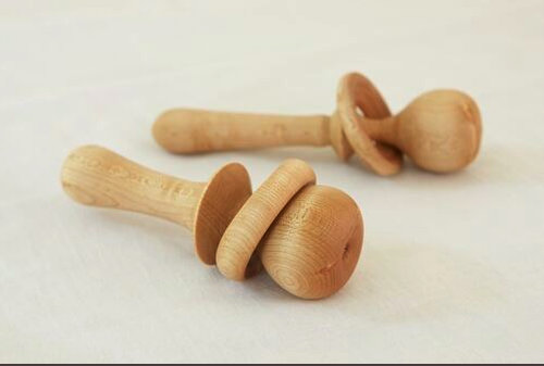 wooden baby rattles